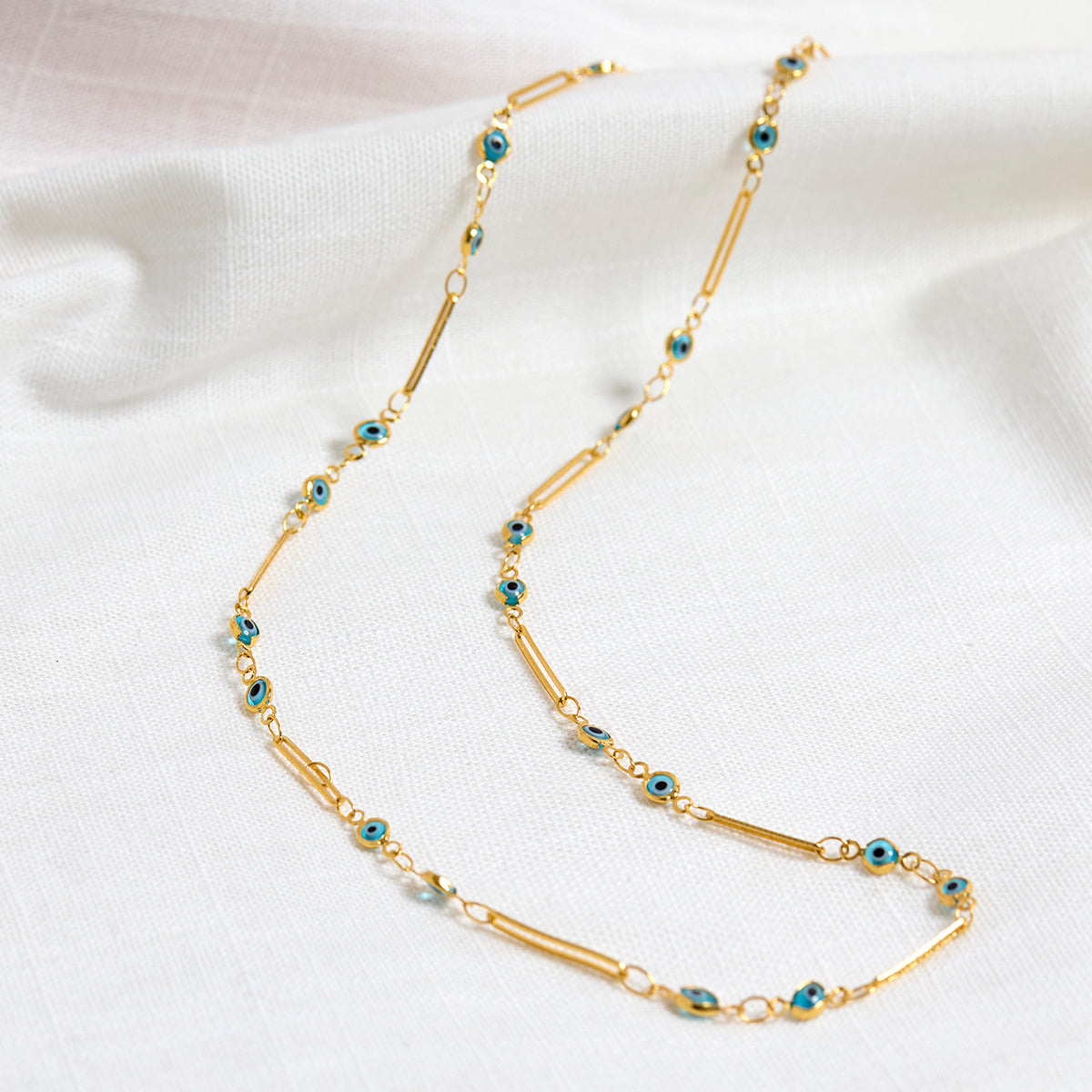 Gold Evil Eye charm necklace