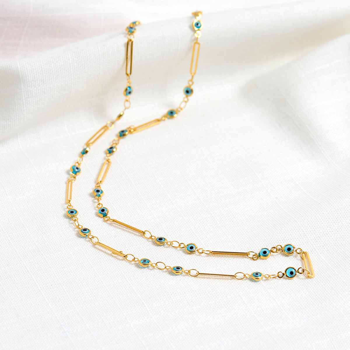 Gold Evil Eye charm necklace