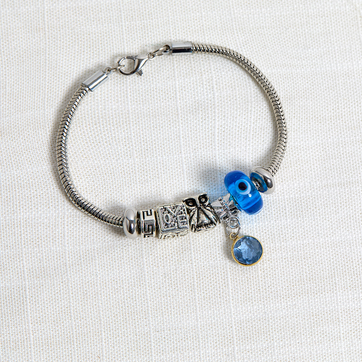 Silver charm bracelet