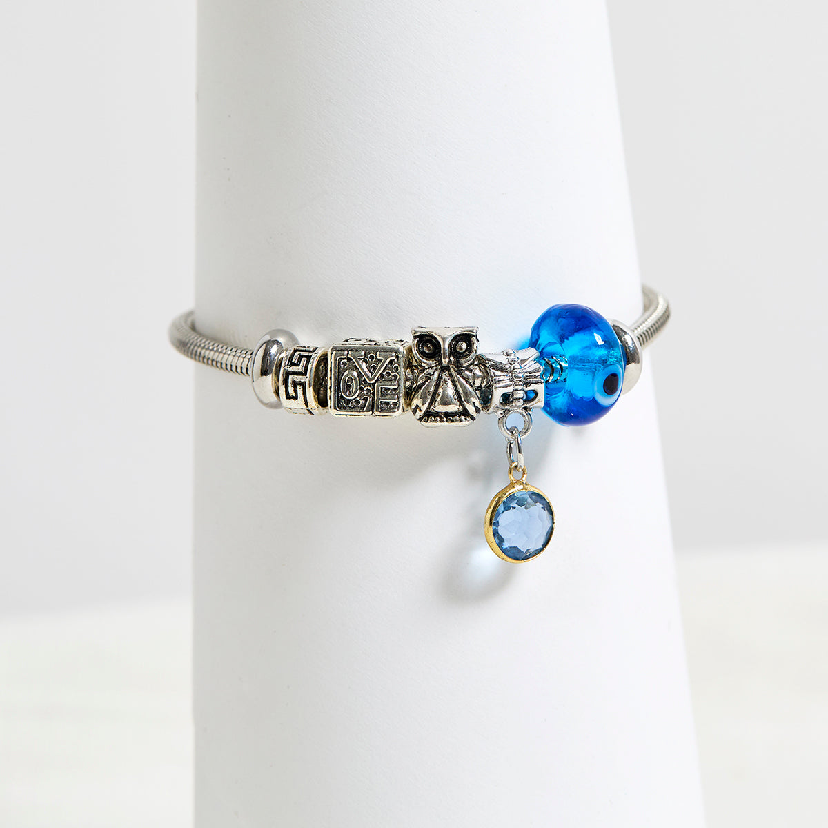 Silver charm bracelet