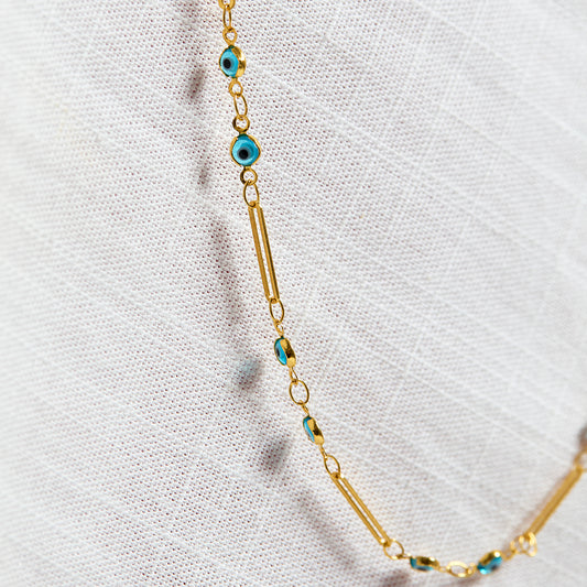 Gold Evil Eye charm necklace