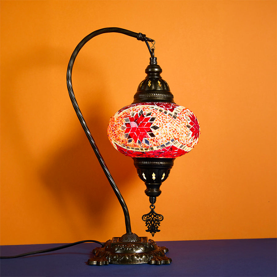 Mosaic Swan Neck Table lamp - Medium Globe