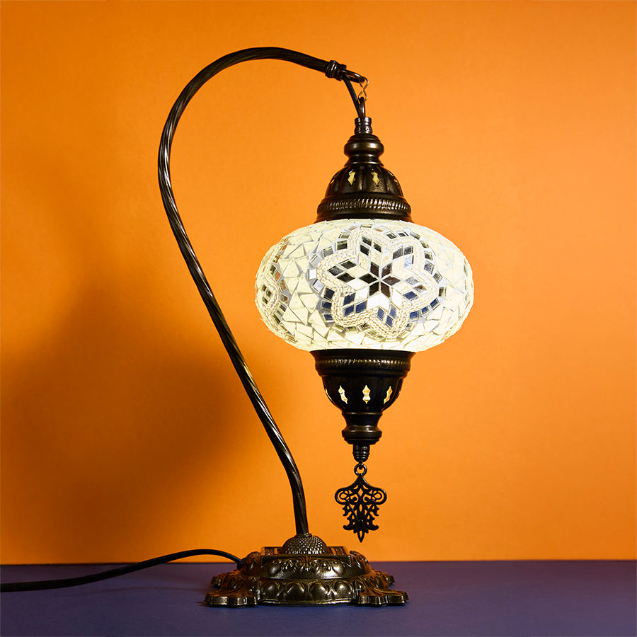 Mosaic Swan Neck Table lamp - Medium Globe