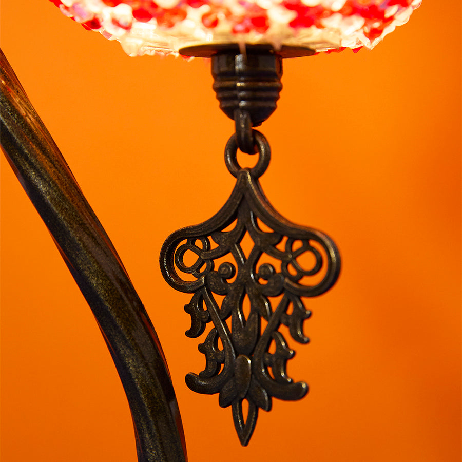 Mosaic Swan Neck Table lamp - lantern style