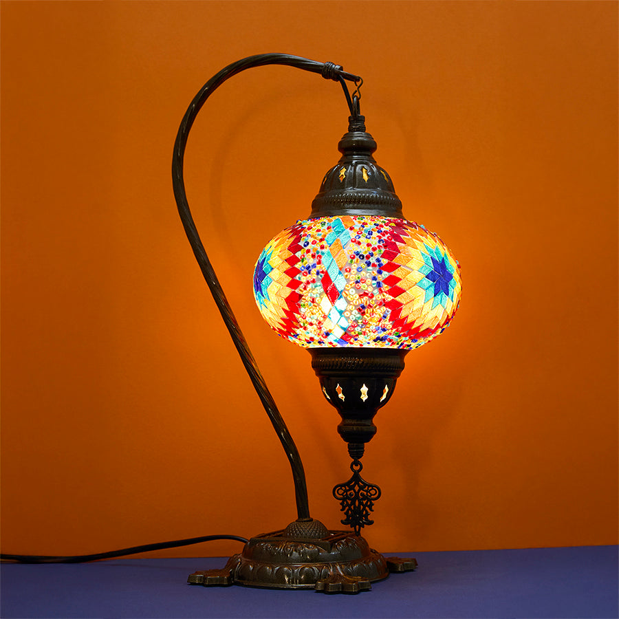 Mosaic Swan Neck Table lamp - Medium Globe