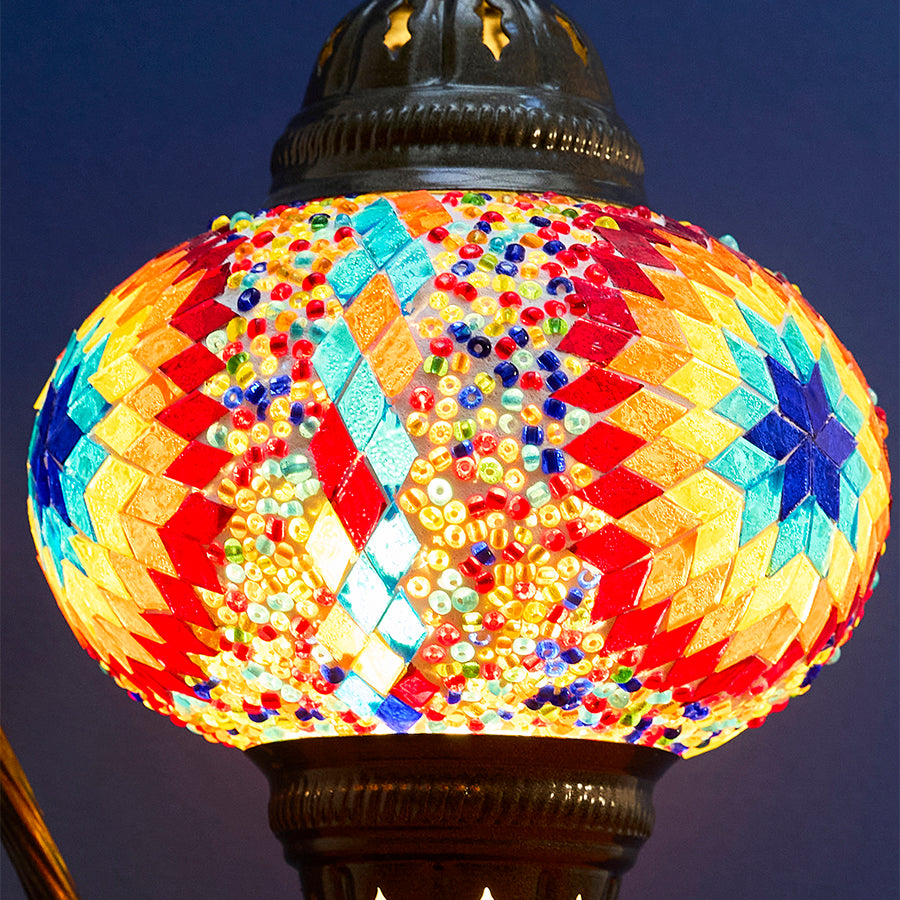 Mosaic Swan Neck Table lamp - Medium Globe