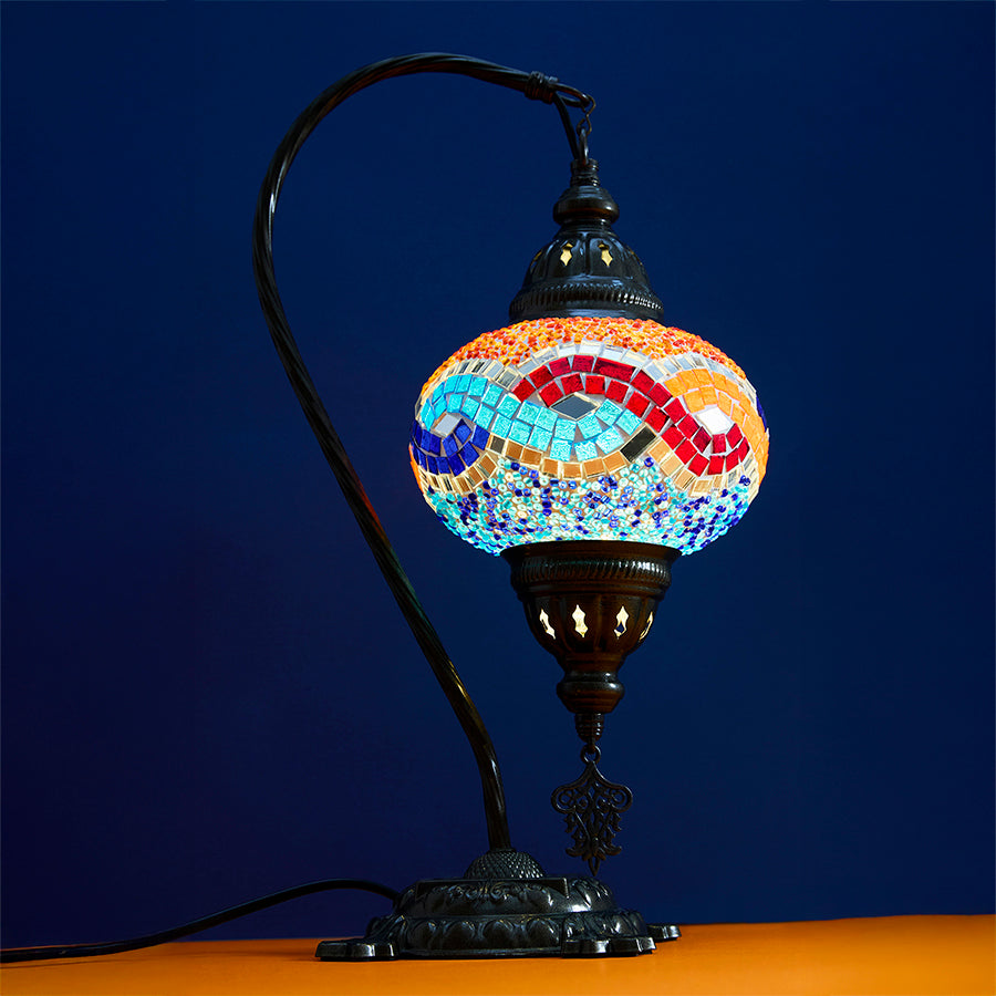 Mosaic Swan Neck Table lamp - Medium Globe