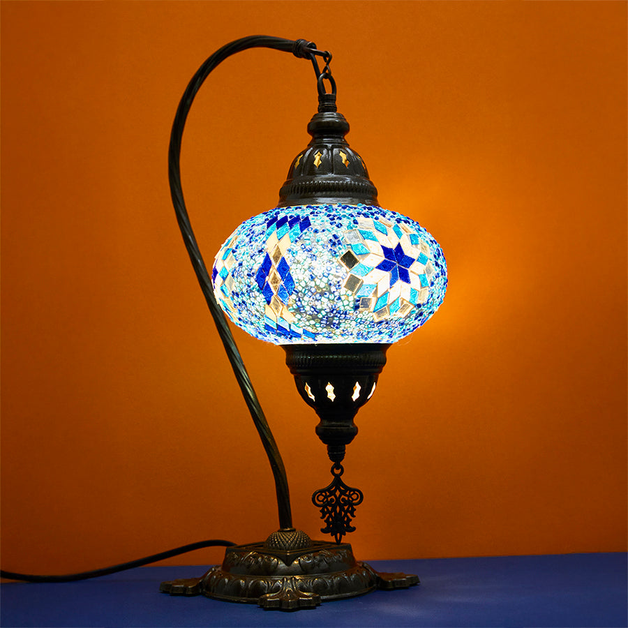Mosaic Swan Neck Table lamp - Medium Globe