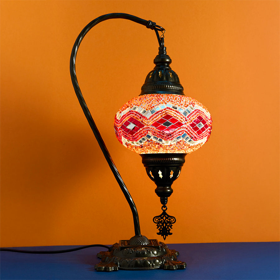 Mosaic Swan Neck Table lamp - Medium Globe