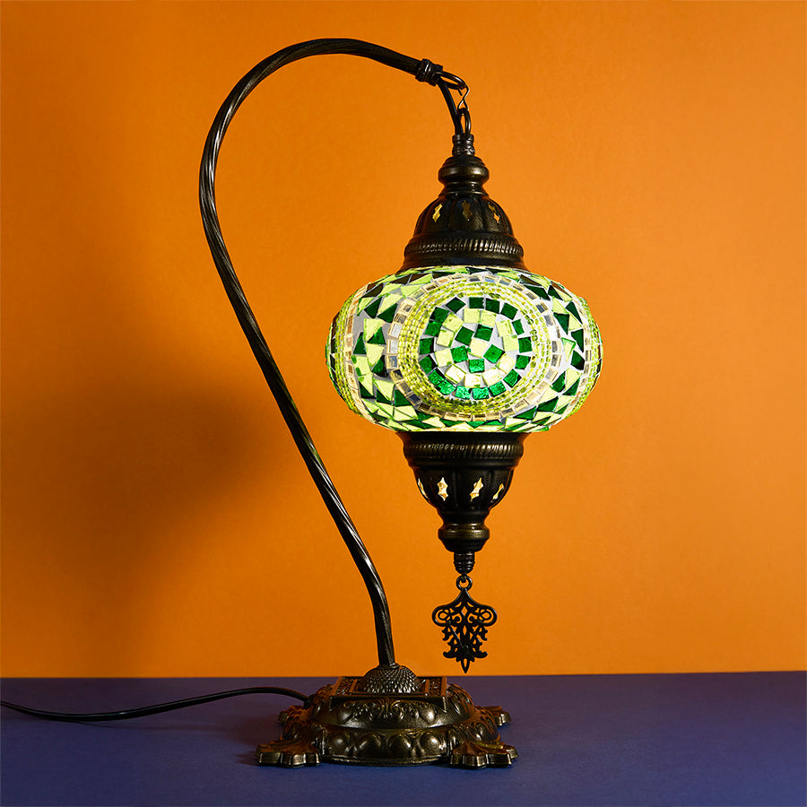 Mosaic Swan Neck Table lamp - Medium Globe
