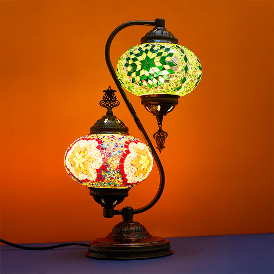 Mosaic Light with 2 Glass Globes