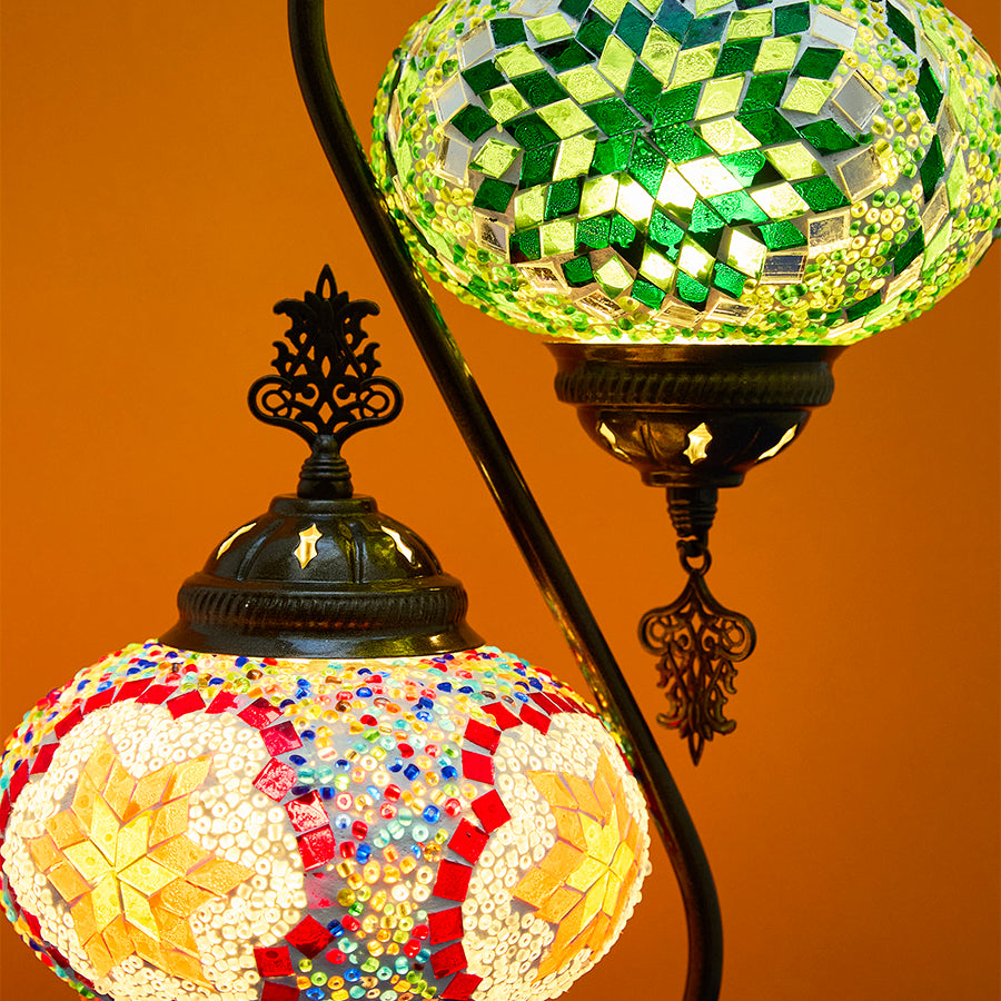 Mosaic Light with 2 Glass Globes