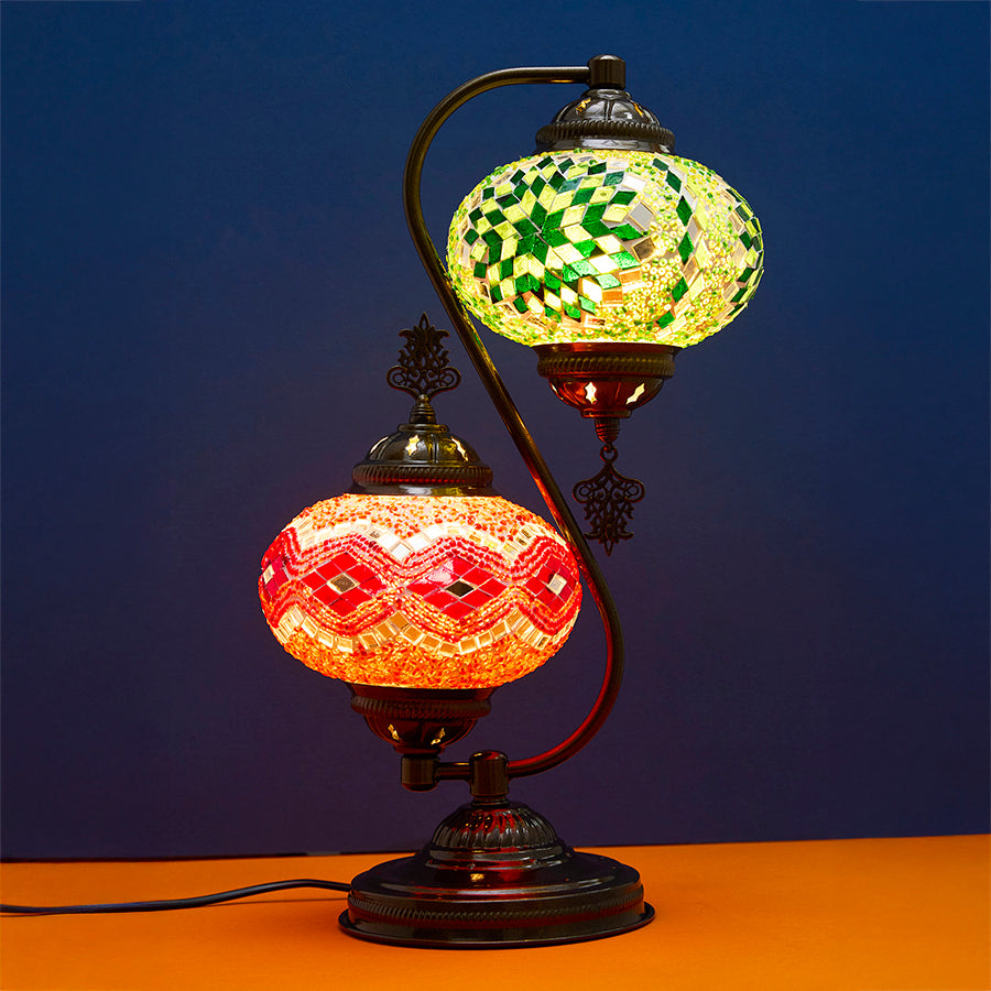 Mosaic Light with 2 Glass Globes
